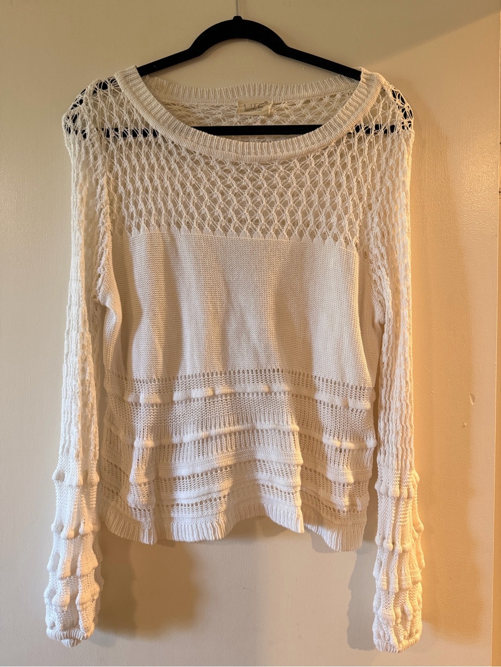 Women’s Cream Open-Knit Sweater